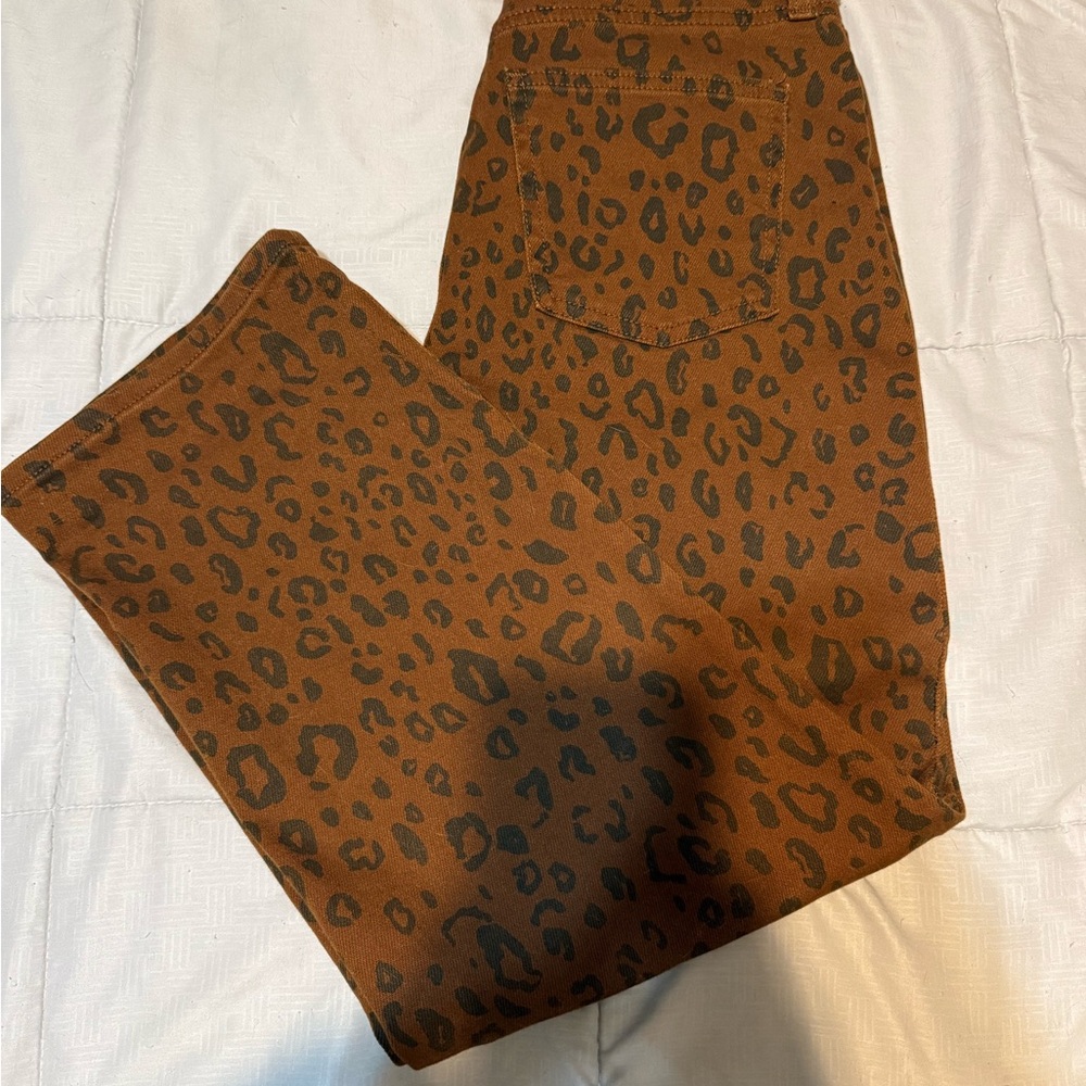 Vintage Straight Leopard Print Pants universal thread size 6 perfect condition